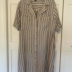 Striped Beige and Black Dress